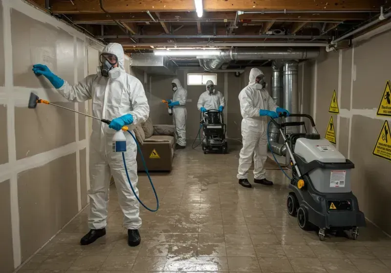 Basement Moisture Removal and Structural Drying process in Boonton, NJ